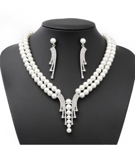 SET693 - Elegant Pearl Drop Necklace Set